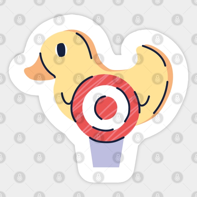 yellow duck red target design Sticker by Artistic_st